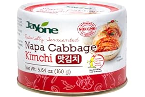 JAYONE Korean Canned Kimchi, Napa Cabbage Kimchi, Naturally Fermented, Non-GMO, No preservatives, No additives- (5.64oz)