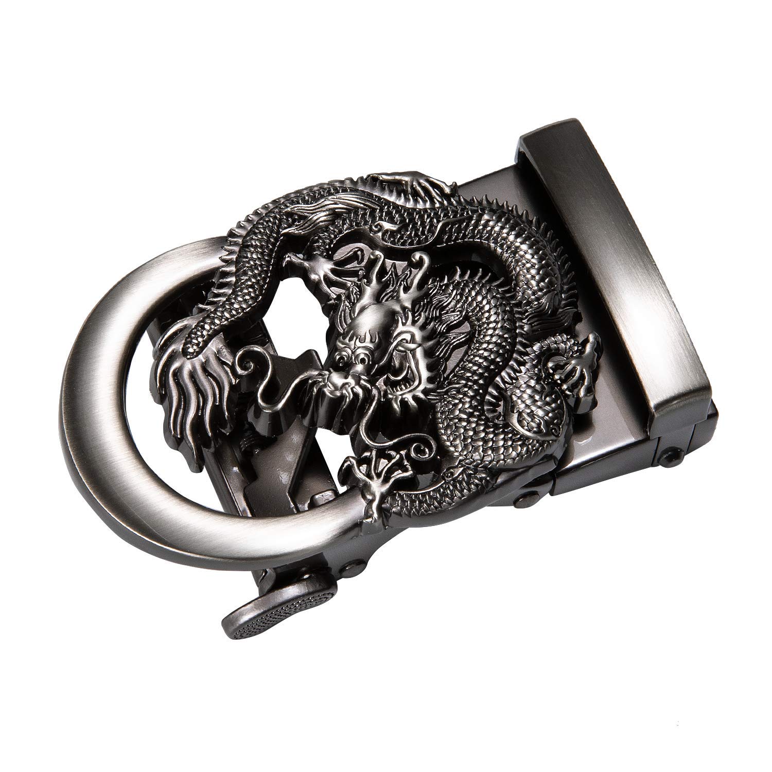 Barry.Wang Men's Belt Buckle Only Dragon Designer Belt No Leather 35mm Black Novelty Animal