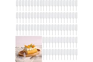Pack of 150 Cupcake Pipettes, 4 ml Transfer Pipettes, Measuring Pipettes, Squeeze Liquid Dropper Pipettes for Strawberries, C