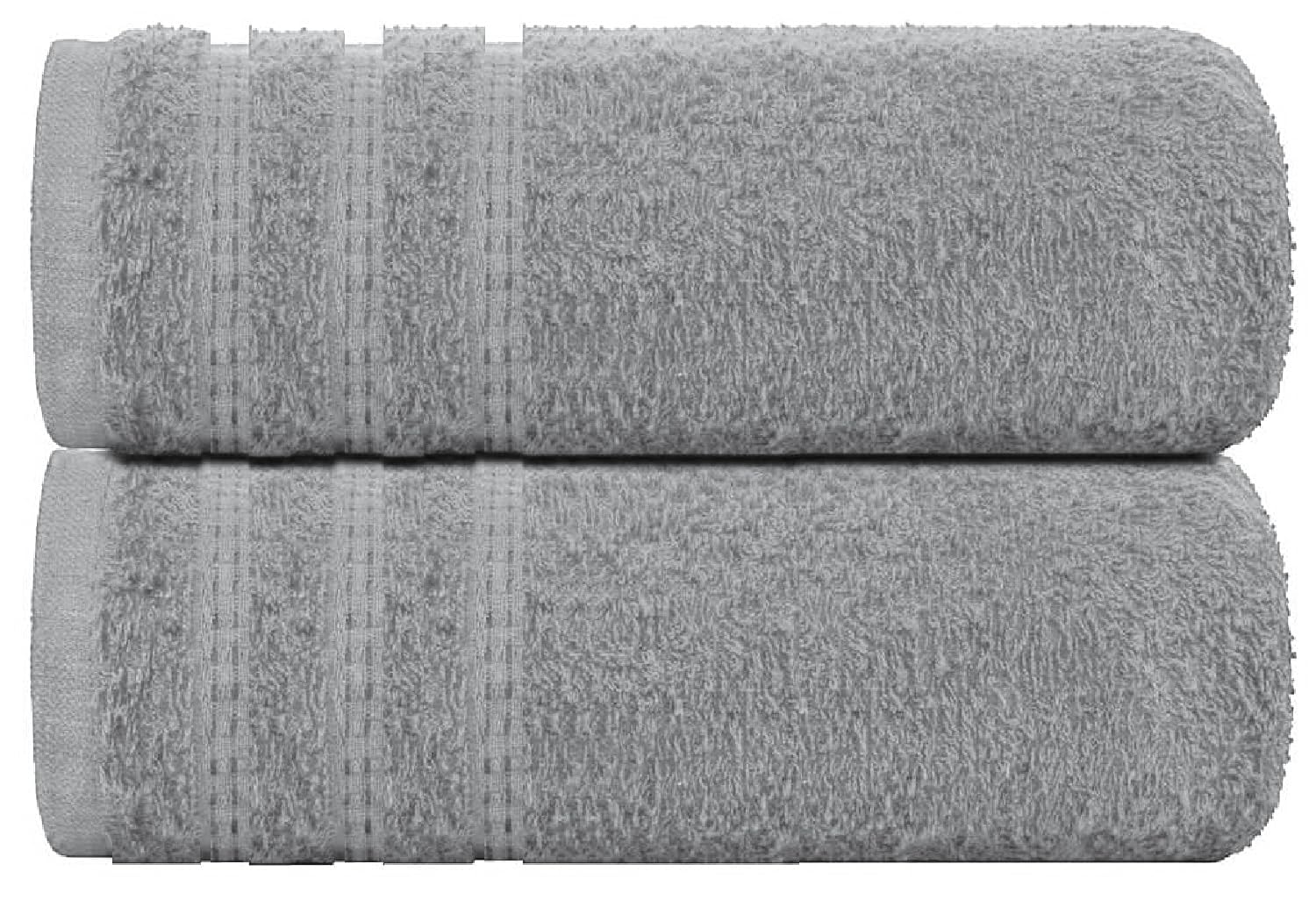Pack of 2 Extra Large Premium Super Jumbo Bath Sheet 100 x 200 cm – Premium 100% Egyptian Cotton Quick Dry Highly Absorbent Luxury Bath Sheets Towels 600-GSM (SILVER)