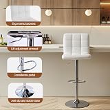 Panana Height Adjustable Cuban Bar Stool White PU Backrest 360° Swivel view 2