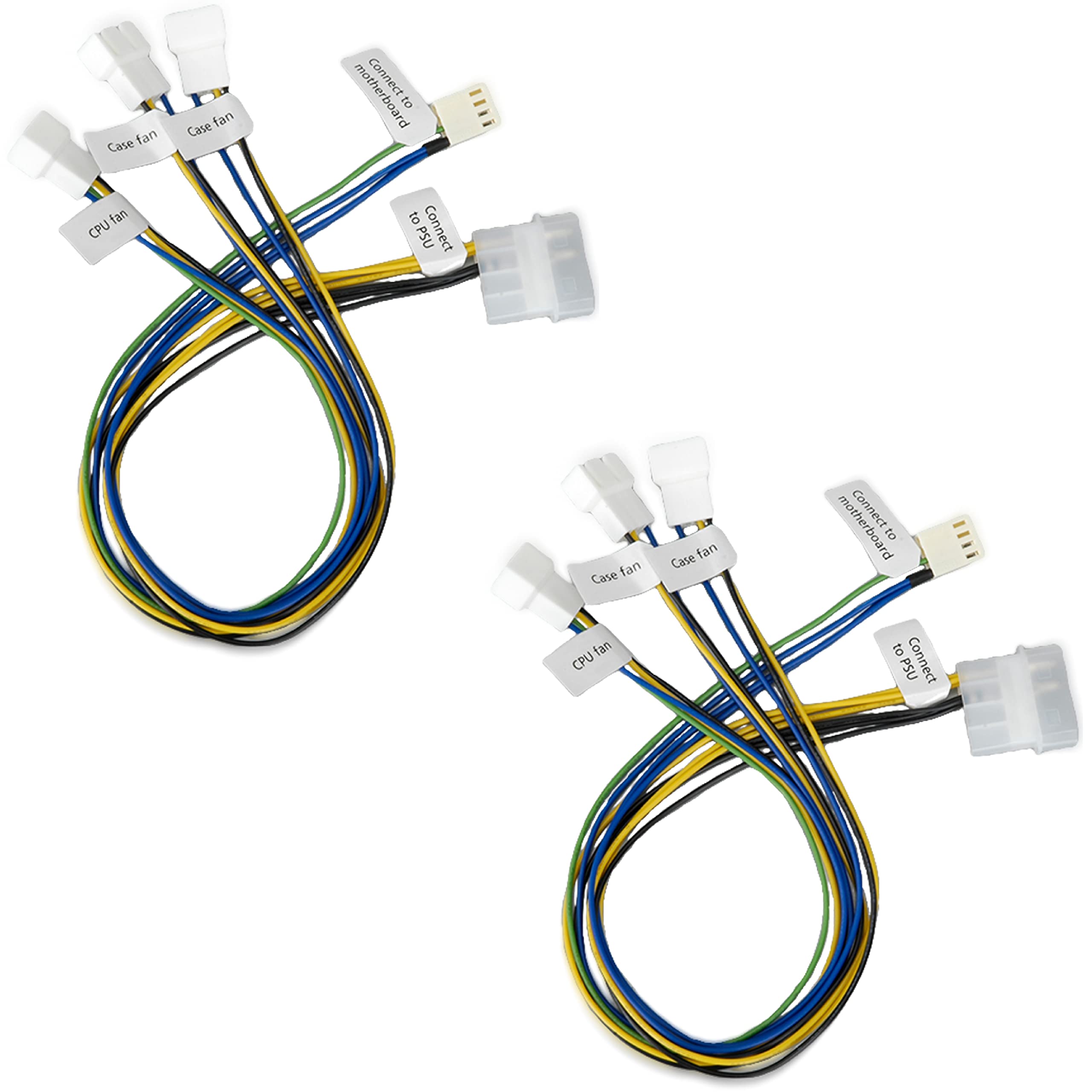 Akasa PWM Splitter - Smart Fan Cable | Supports 3 PWM fans from a single motherboard header | 2 Pack | AK-CB002-KT02