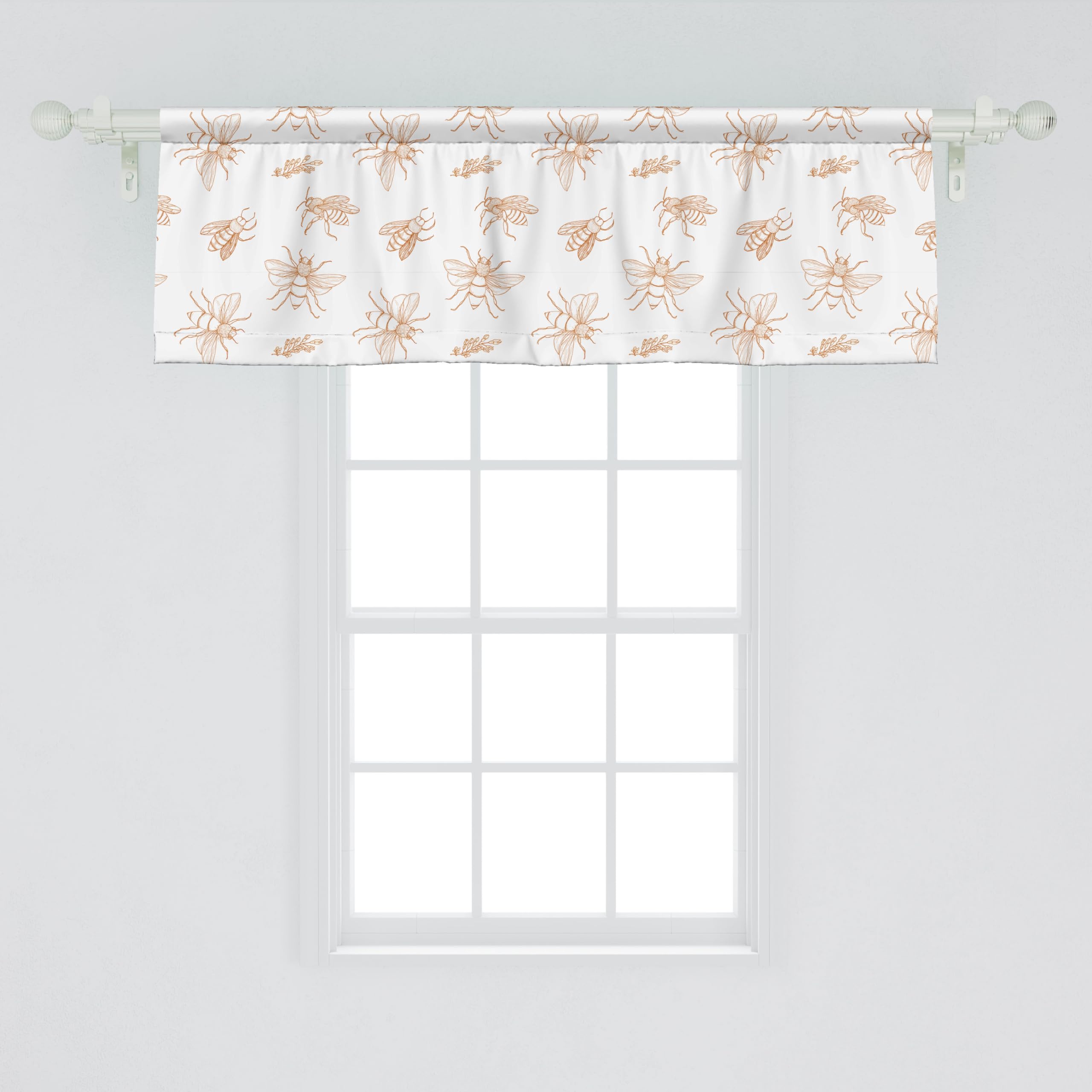 Ambesonne Queen Bee Window Valance, Outline