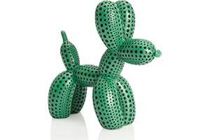 BOIHEGU Balloon Dog Statue Decor Polka Dot Dog Cool Stuff to Put on Shelves, Green Balloon Dog Statue Decoration Fun Paperweight, 5 inch Versatile Color Options
