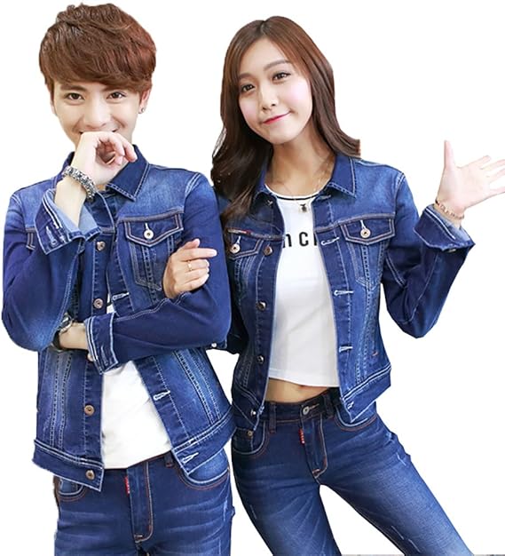 Amazon Co Jp 男女兼用 カップル デニムジャケット デニムパンツ 上下セット ボトムス ジーンズ Gジャン ジージャン メンズ デニム 春 秋 ブルゾン スタジャン 大きいサイズ 服 ファッション小物