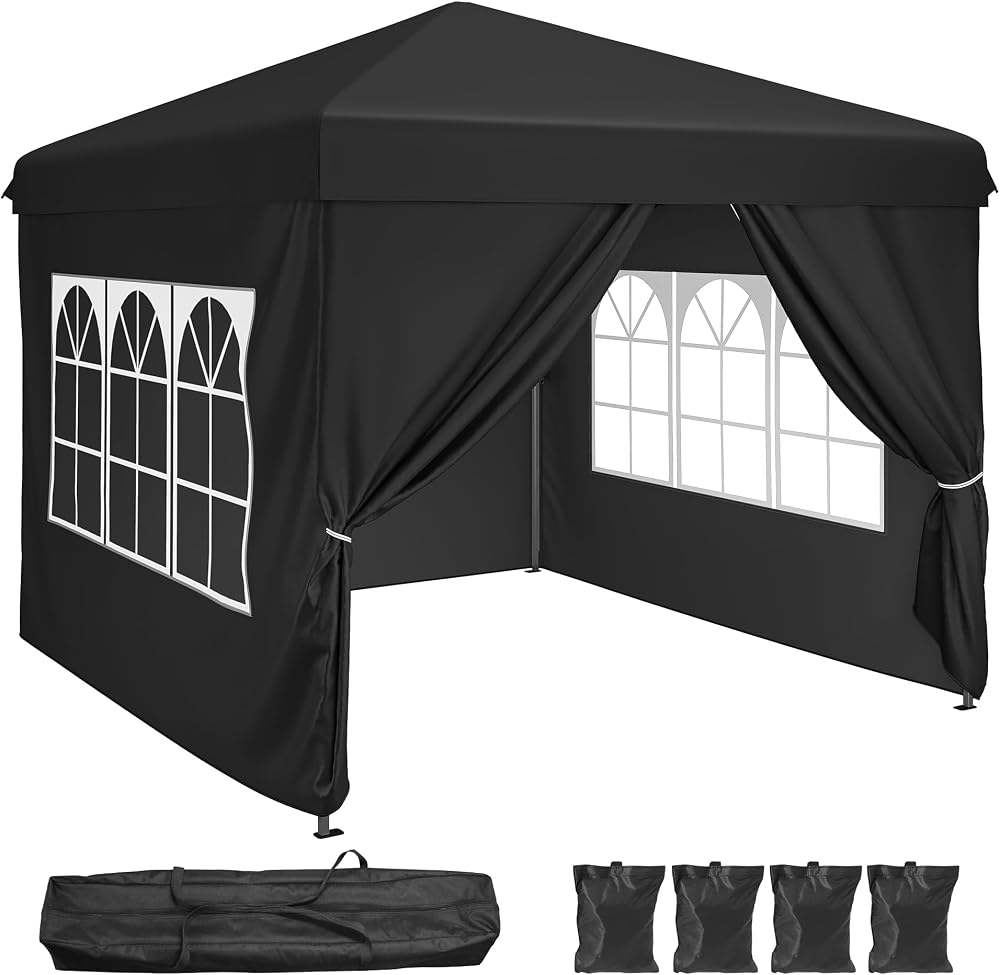 YITAHOME 2.5x2.5M Pop Up Gazebo Heavy Duty Marquee Dark Grey