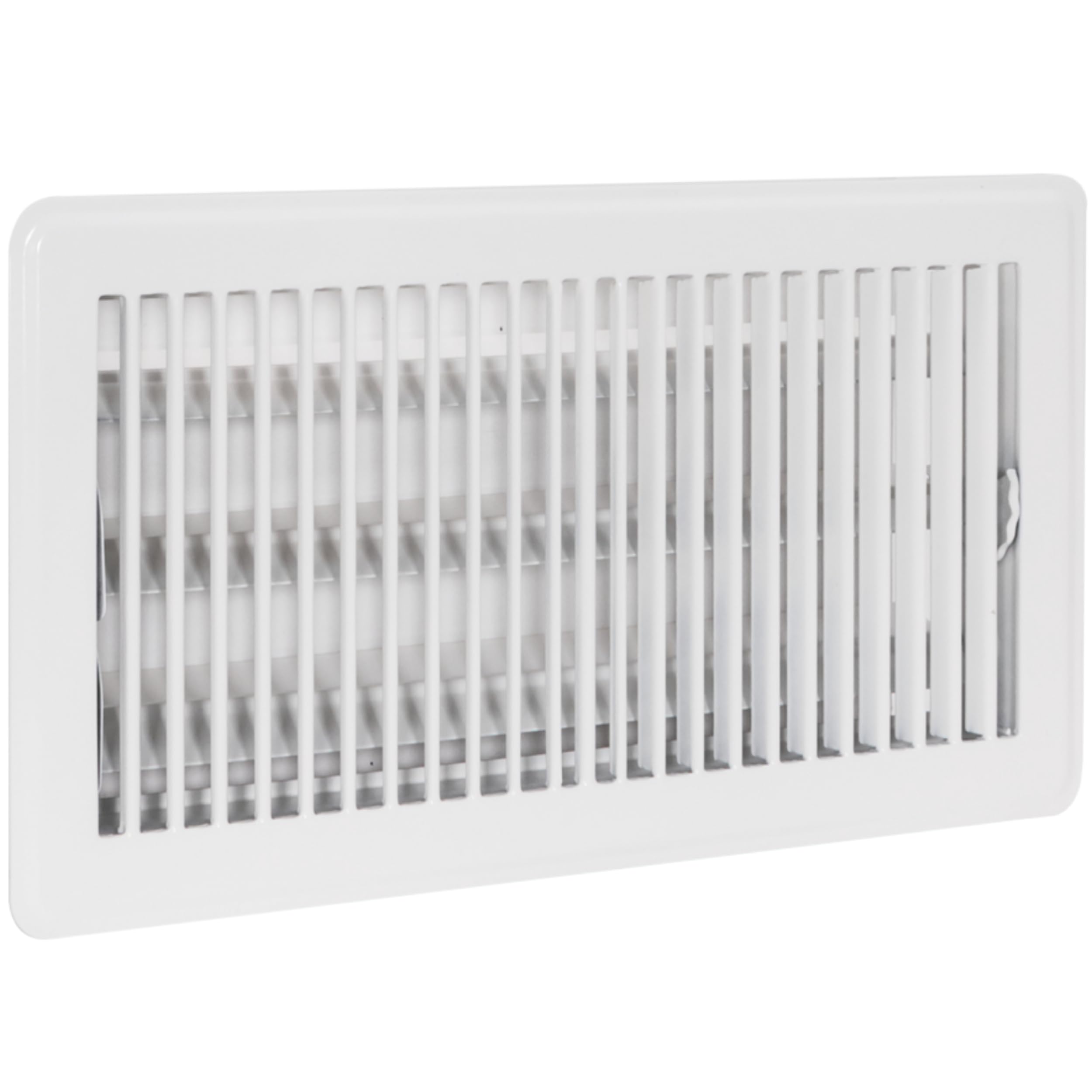 Photo 1 of EZ-FLO 6 x 12 Inch (Duct Opening) Floor Register Vent Cover, One-Way Ventilation Register Diffuser, Solid Steel HVAC Air Vent Cover, White, 61638