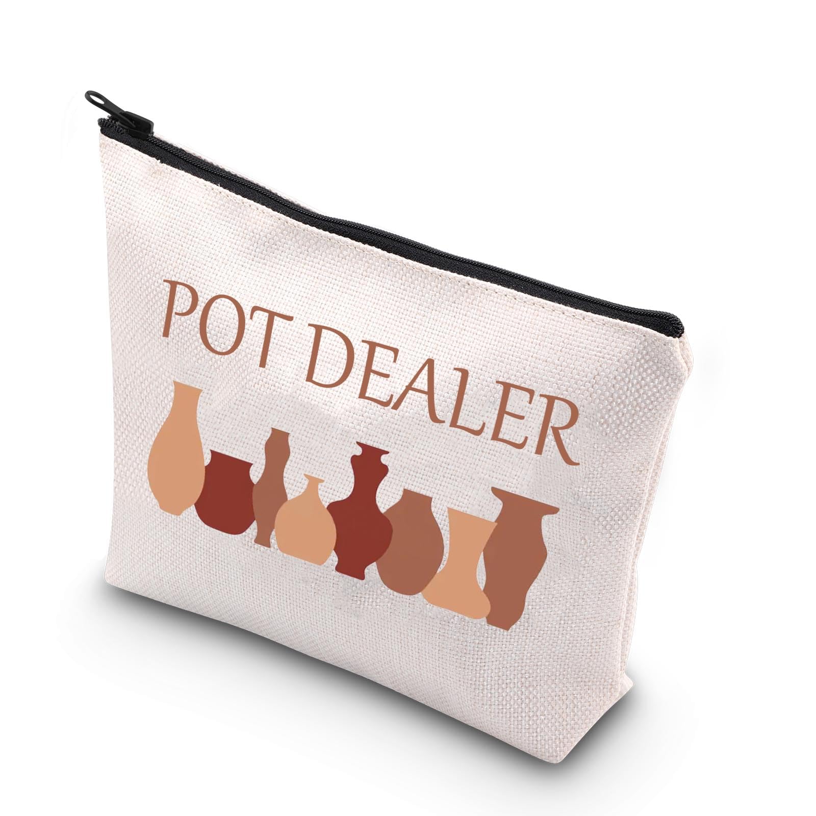 PLITI Pottery Artist Gift Pot Dealer Makeup Bag Ceramic Artist Gift Pottery Lover Gift Pottery Student Graduation Zipper Bag (Pot DealerU)