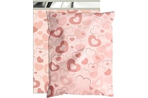 Jowlroel Pink Heart Poly Mailer 6x9 Inch 100 Pcs, Waterproof Shipping Bags for Clothing, Tear-Resistant Mailier Bags, Strong Mailing Bags with Self-Seal