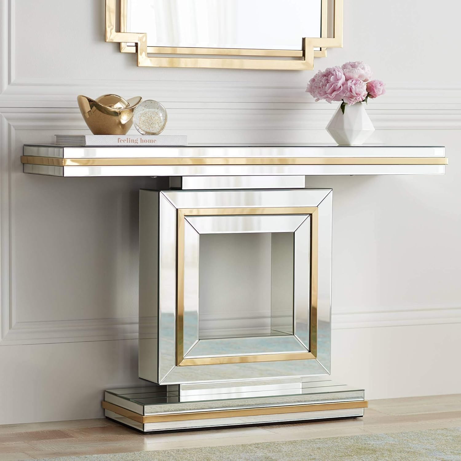 Best mirrored console table gold