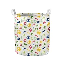 JOAIFO Rainbow Paw Print Clothes Hamper Laundry