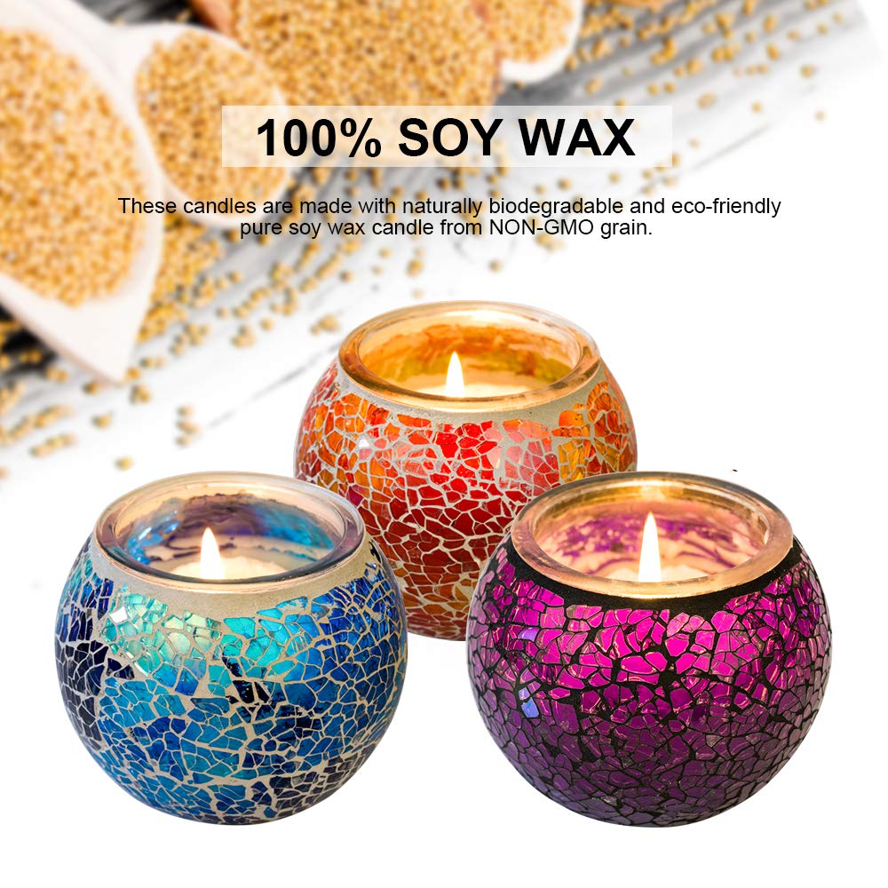 WALTSOM Scented Candles Gift Set, Handmade 3 x 5.0Oz 100% Natural Soy Wax Candles, Vanilla Travel Candle, Use Aromatherapy, Weddings, Candles (3 Pack)