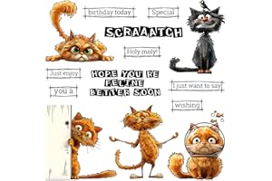 LZBRDY Cute Funny Pet Cats Cutting Dies Clear Stamp DIY Scrapbooking Supplies Metal Dies Silicone Stamp Cards Albums Decor - Crafting & Card Making