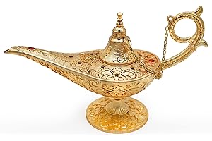 Hsiwto Aladdin Magic Genie Light - Gold Lamp for Home Wedding Table Decoration, Costume Props & Gift for Party/Halloween/Birthday