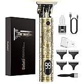 Hair Clippers for Men Cordless Professional Beard Trimmers with LCD Display Electric Grooming Rechargeable Shaver Zero Gapped T/Blade Cutting Kit Gift for Women Men Children