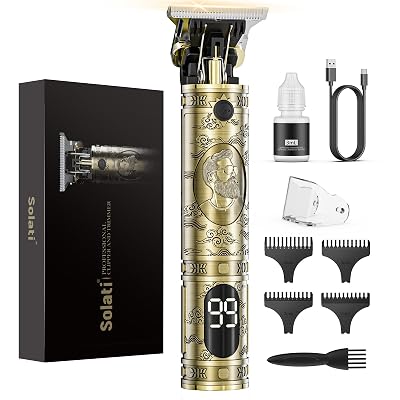 Hair Clippers for Men Cordless Professional Beard Trimmers with LCD Display Electric Grooming Rechargeable Shaver Zero Gapped T/Blade Cutting Kit Gift for Women Men Children