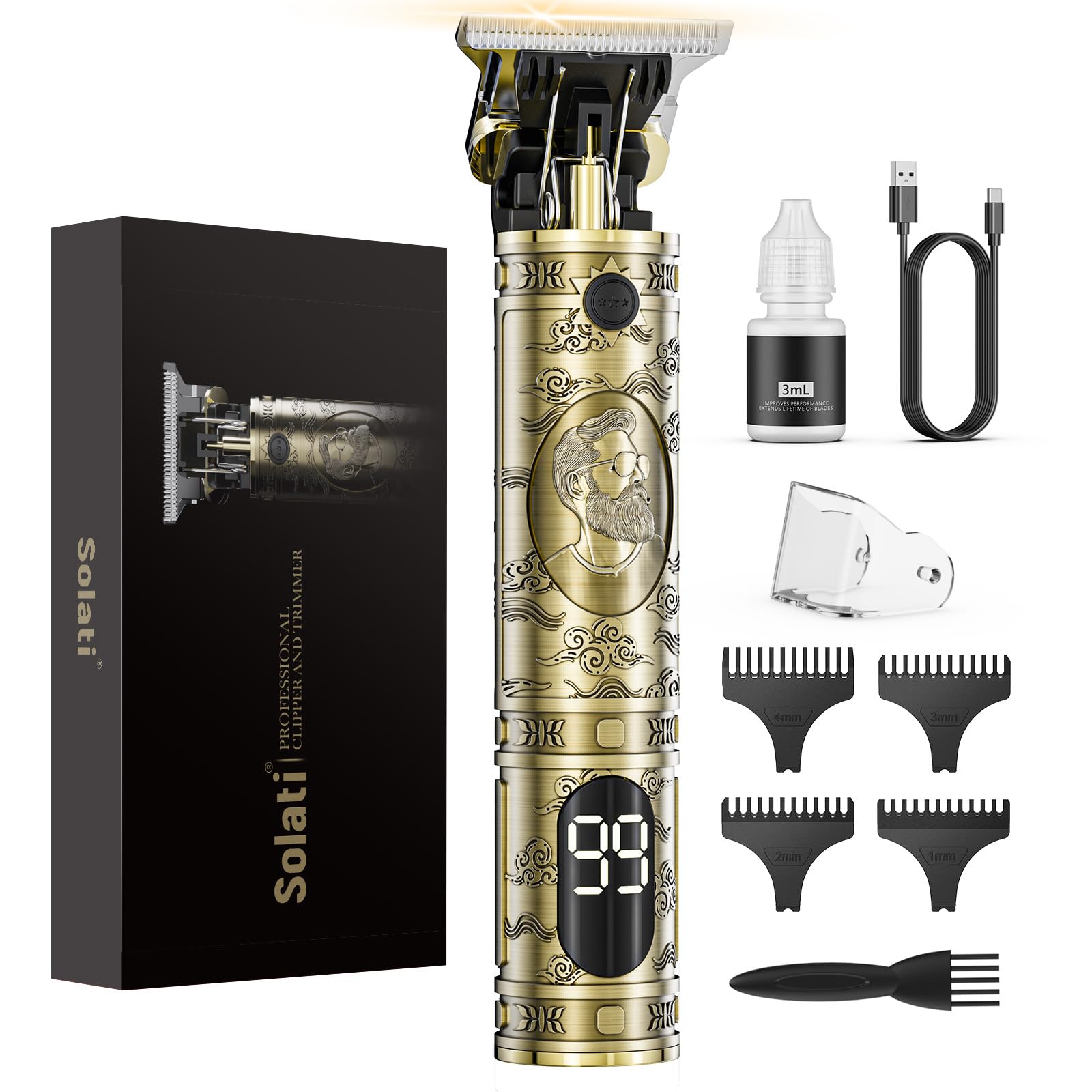 Photo 1 of ***MISSING CHARGER***
Hair Clippers for Men Cordless Professional Beard Trimmers with LCD Display Electric Grooming Rechargeable Shaver Zero Gapped T/Blade Cutting Kit Gift for Women Men Children