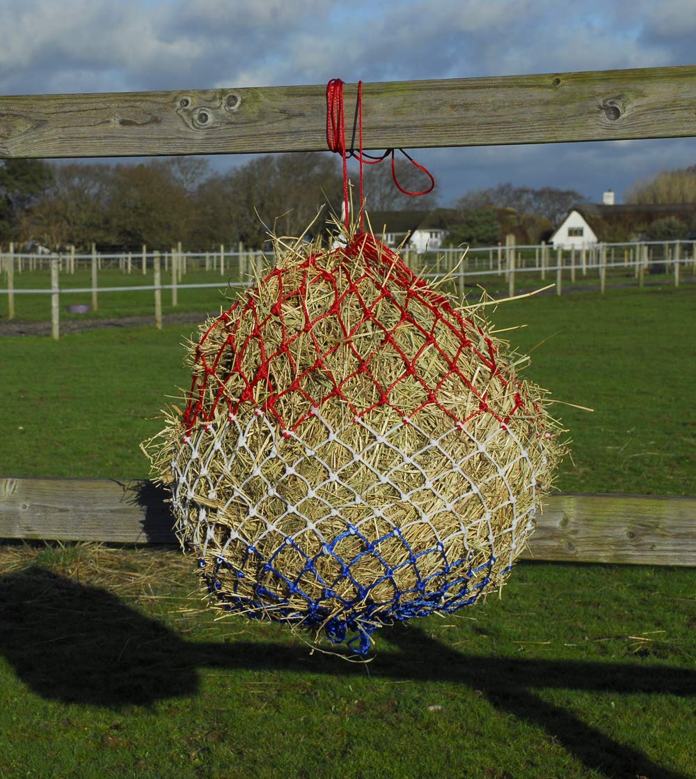 Rhinegold Monarch Small Hole Haynet-36-Red/White/Blue
