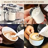 Dailyart 12oz Milk Frothing Jug 304 Stainless Steel Latte Art Pen Cream White view 2