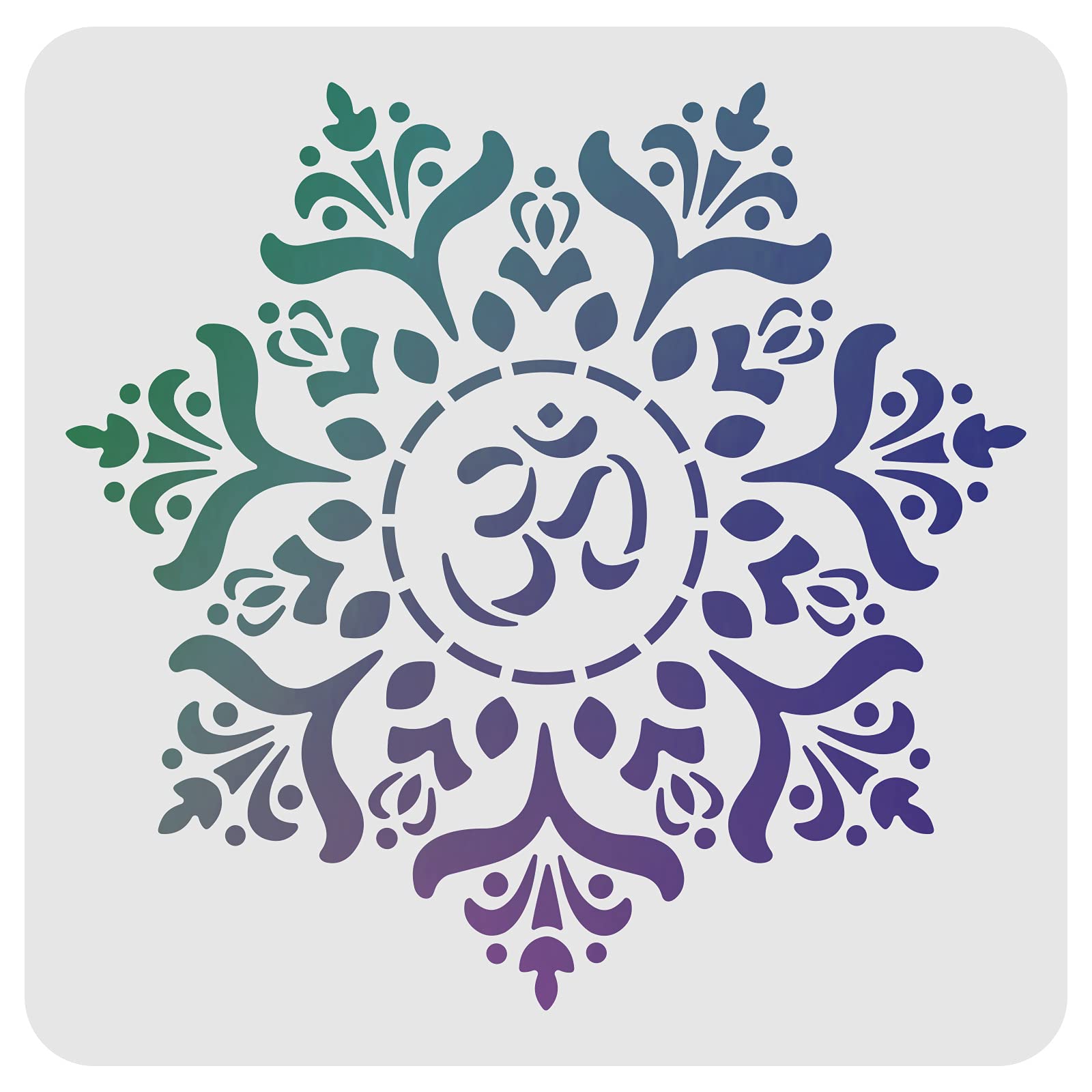 FINGERINSPIRE 30x30cm Large Flower Painting Template White Mandala Flower Stencil Template Reusable Plastic Stencil for Floor Wall Tile Stencils Painting