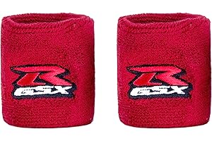 iTobest Motorcycle Brake Reservoir Sock Fits Suzuki - Reservoir Sock Cover for GSXR, Hayabusa and More(Red)2 Pack