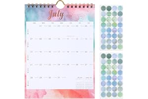 Lbylyhxc Mini Wall Calendar 2024-2025 (8.5x5.5"), Use July 2024 to Dec 2025, Mini Notepad Calendar, Little Wall Calendar for Desk, Fridge, or Bulletin Board, Includes Stickers (Colorful)