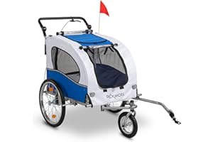 PEXMOR 2-in-1 Dog Bike Trailer & Stroller, Universal Hitch, Pet Cart Bike Wagon Cargo Carrier with Shock Absorber & Universal Wheel