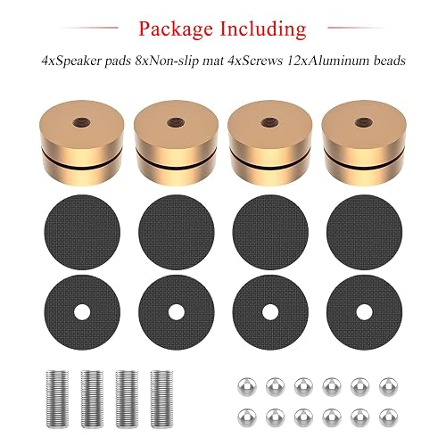 4 Set Hi-Fi Speaker/Turntable Isolation Feet - Shock Absorbing Bead Stand Pads, 39x23mm 10 thumbnail image