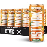 JST WRK Energy Drink - 12-Pack, Sugar-Free, Zero Calories, No Sugar Alcohols, 12 Fl Oz., 200 milligrams Caffeine (Orange Soda)