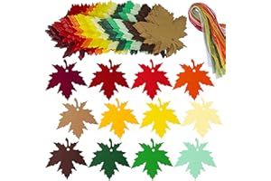 Supla 120 Pcs 12 Colors Maple Leaves Gift Tags Sign with Strings Fall Wedding Party Favors Tags Escort Cards Wishing Tree Tags Name Place Cards Hanging Sign Tags Leaves Paper Cutouts with Holes
