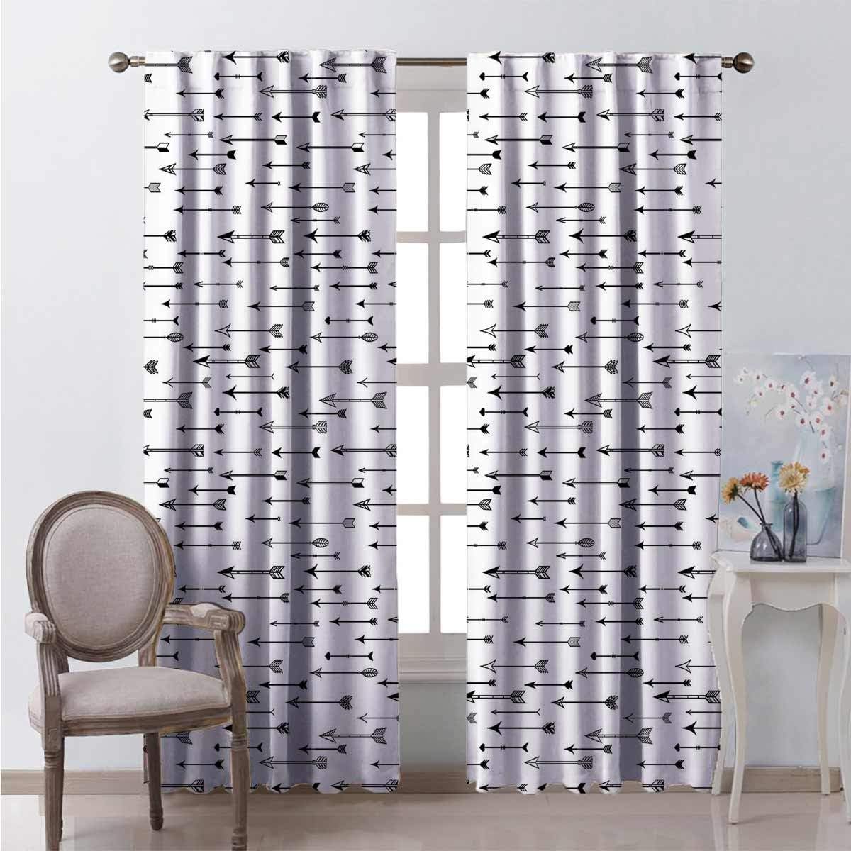 HELLOLEON Arrow for Bedroom Blackout Curtains Stylized Vintage Arrows