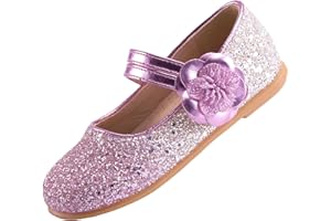 EIGHT KM Toddler Mary Jane Shoes - Ballerina Flats for Girls - Multi-Colors & Sizes for Ages 2-7 Years - Flower Girl Wedding 