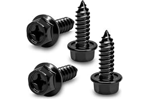 OttoSpeed Rustproof License Plate Screws (4-Pack, Black-Phillips) | Premium Stainless Steel, For US Domestic Vehicles & Select Imports, Fits Plate Mounts with Nylon or Plastic Inserts