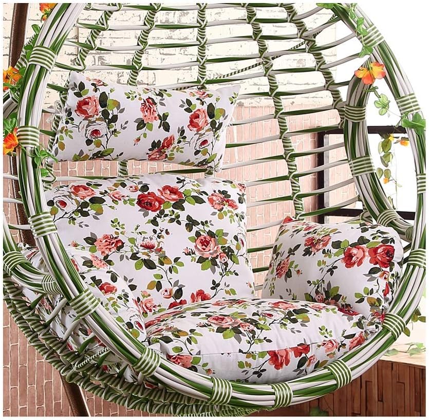 Thick Padded Bed Recliner Relaxer Chair Seat Cove Swing Basket Cushion，furniture Outdoor Patio Wicker Hanging Basket Swing Chair Tear Drop Egg Chair With Cushion And Stand,red