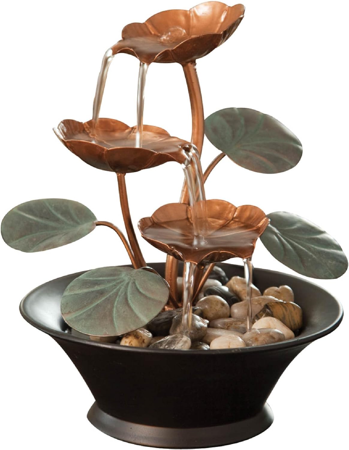 Indoor Fountains & Accessories - Bits and Pieces - Indoor Water Lily Water Serenity Fountain - Compact & Lightweight Tabletop Decoration