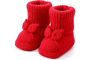 Loyfoky Baby Booties Newborn Babe First Walkers Knit Boots Warm Knit Crib Shoes Crochet Soft Infant Sock for Boy Girl