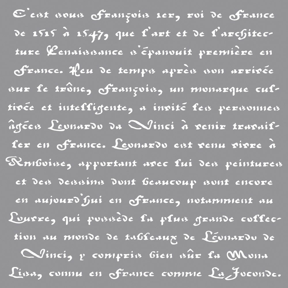 Rayher 38908000 Reusable Stencil with French Script Design, Stencil Mask for craft and home décor projects