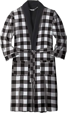 mens sherpa lined flannel robe