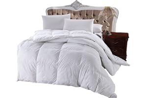 ROYAL HOTEL BEDDING Royal Hotel Goose-Down Comforter, 500-Thread-Count, 100% Cotton Shell, 750FP - 51 Ounce, Oversized Queen