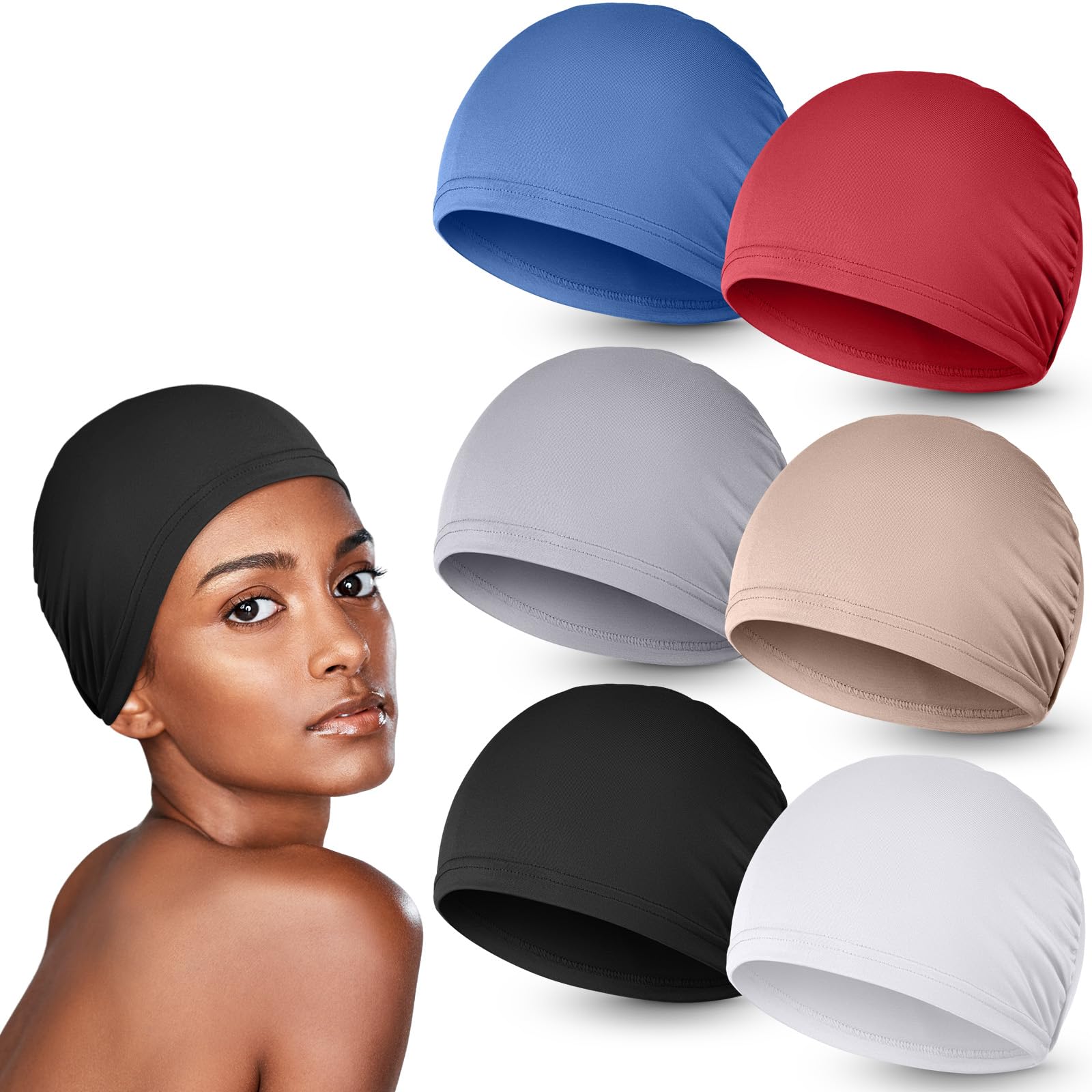 Photo 1 of Zhengmy 6 Pcs Chemo Hats for Women Cotton Sleeping Caps Cancer Headwear Head Coverings Head Wrap for Cancer Patient Hair Loss(Multiple Colors)