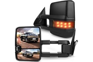 SCITOO Towing Mirrors fit 1988-1998 for Chevy for GMC C/K 1500 2500 3500 1992-1999 for Chevy for GMC C/K 1500 2500 for Suburban Tahoe Yukon Power Control No Heated Manual Telescoping and Folding