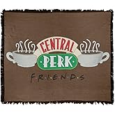 LOGOVISION Friends Blanket, 50"x60" Friends Central Perk Woven Tapestry Cotton Blend Fringed Throw