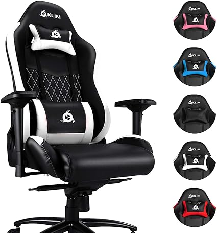 Klim Esports Chaise Gaming Simili Cuir Et Materiaux Premium Haute Qualite Chaise Gamer Inclinable Ergonomique Avec Coussin Lombaire Et Cervical Fauteuil Gamer Blanc Nouvelle Version 2020 Amazon Fr Cuisine Maison