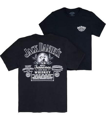 Jack Daniel's Old No.7 Mineral Wash Front and Back Print T-Shirt