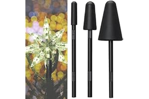 Lightweight Christmas Tree Topper Holder 3Pack, Black Grinch Angle Star Tree Topper Stabilizer with Tape, Fits All Clip on Tr
