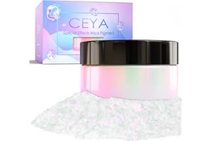 Ceya Interference Mica Powder, 1.8oz/ 50g Ghost Plum Chrome Nail Powder, Cosmetic Grade Pearlescent Effect Color Shift Pigment for Epoxy Resin, Makeup Shimmer, Nail Polish, Soap Dye, Candle Making