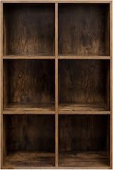 VASAGLE Bookcase 6 Compartment Storage Shelf Rustic Brown LBC203BX view 7