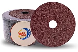 WA 25PACK - 5" X 7/8" inch 16 Grit Aluminum Oxide Resin Fiber Sanding and Grinding Discs, Fiber Sanding Discs Center Hole for