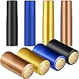 Blulu 200 Pcs PVC Heat Shrink Capsules Wine Shrink Wrap Wine Bottle Capsules Caps for Wine Cellars and Home Use (Black,Navy Blue,Gold,Rose Gold)