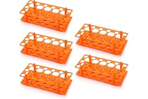 QIANJIEER Test Tube Rack, Centrifuge Tube Holder, Detachable Plastic Stand for 10ml, 15ml, 50ml, 28 Wells, 5 Pack